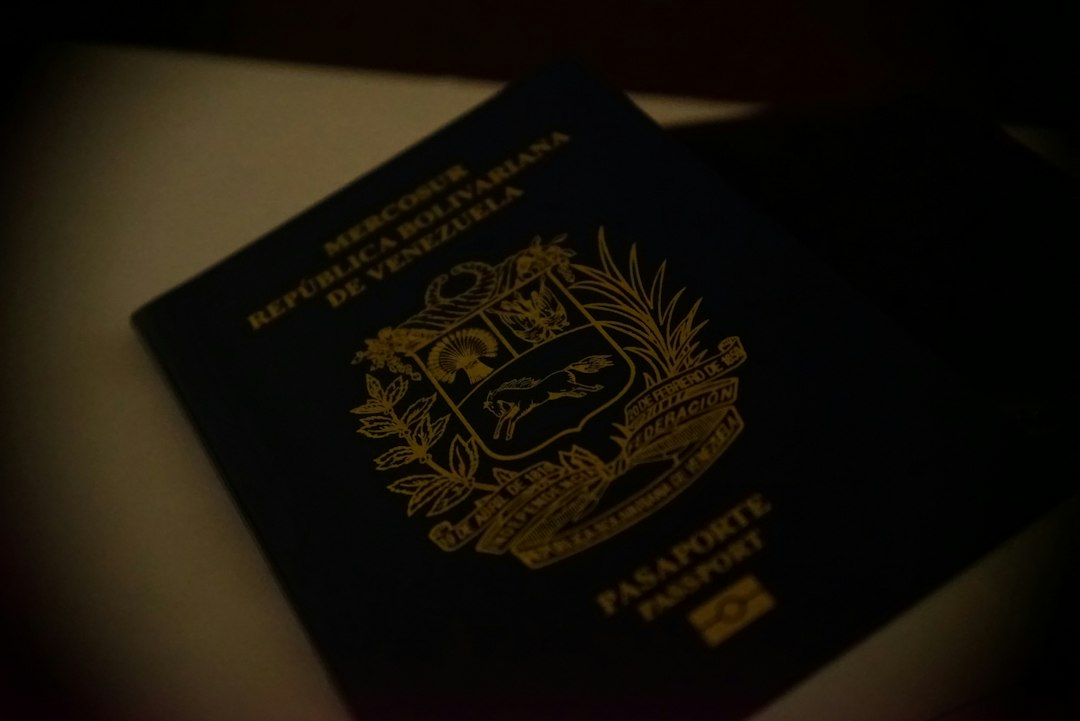 Passport and travel documents on a desk