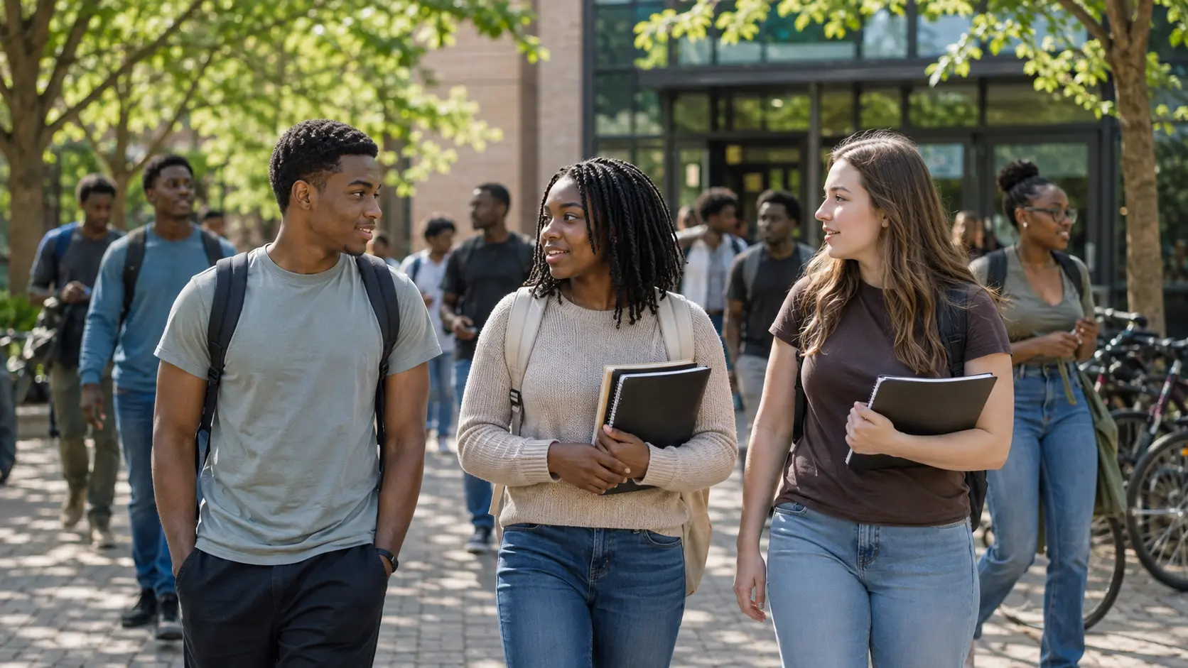 Students working together at a table